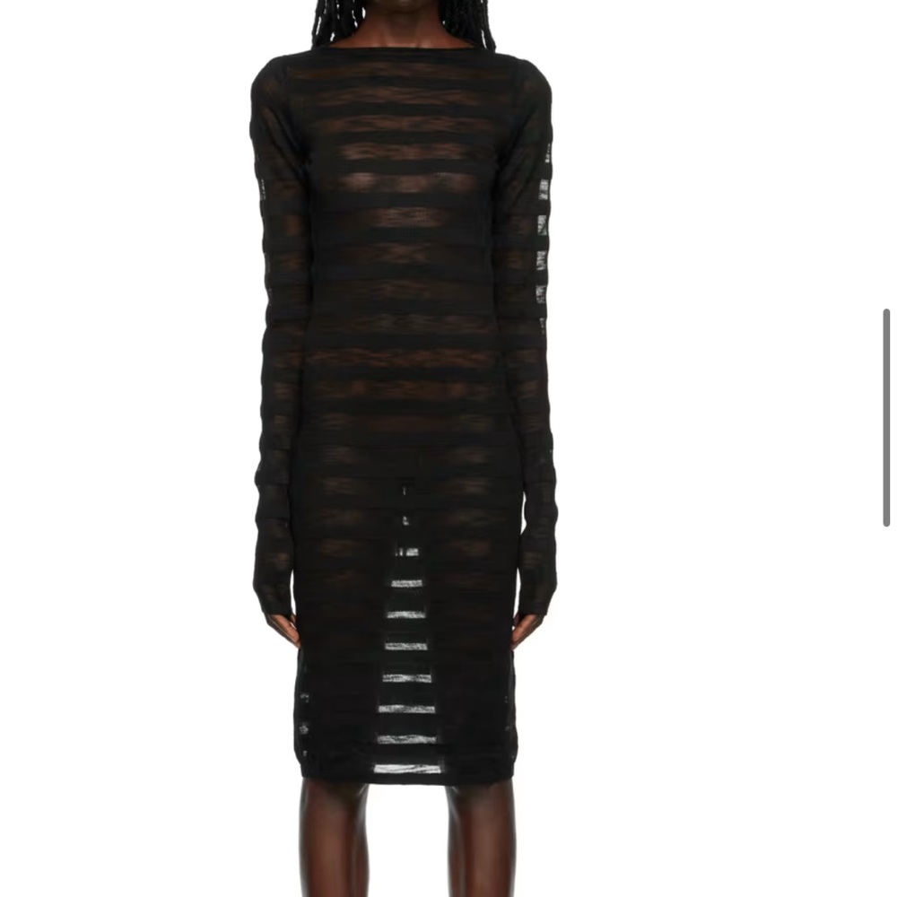 Beach Cover-up Dress - Knit, Mid- Length & Sheer
